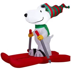 4.5' Peanuts Snoopy on Skis Christmas Indoor/Outdoor Lighted Inflatable
