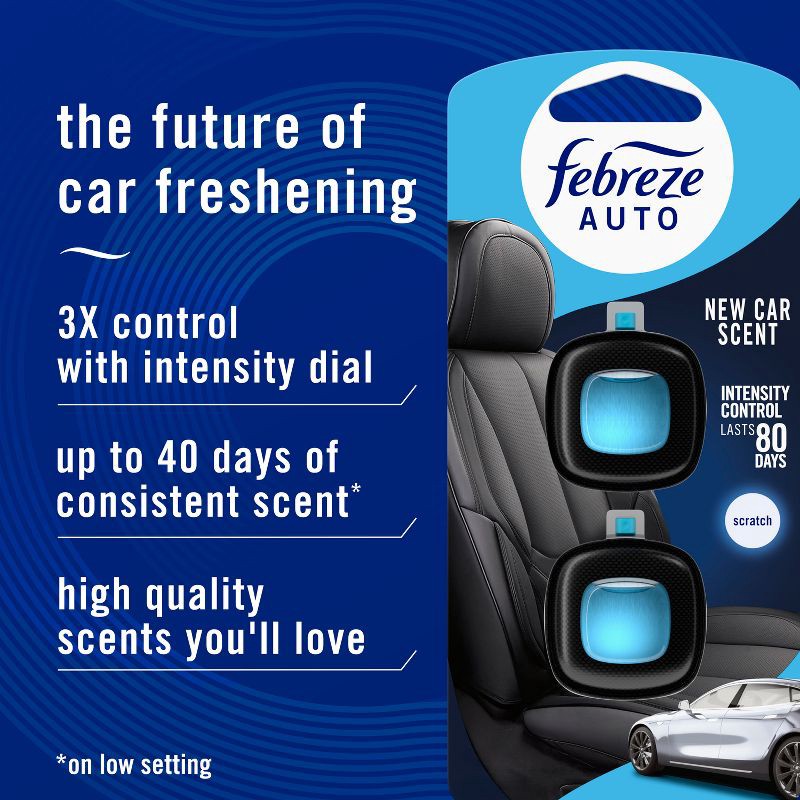 slide 3 of 14, 2ct Febreze Auto New Car, 2 ct