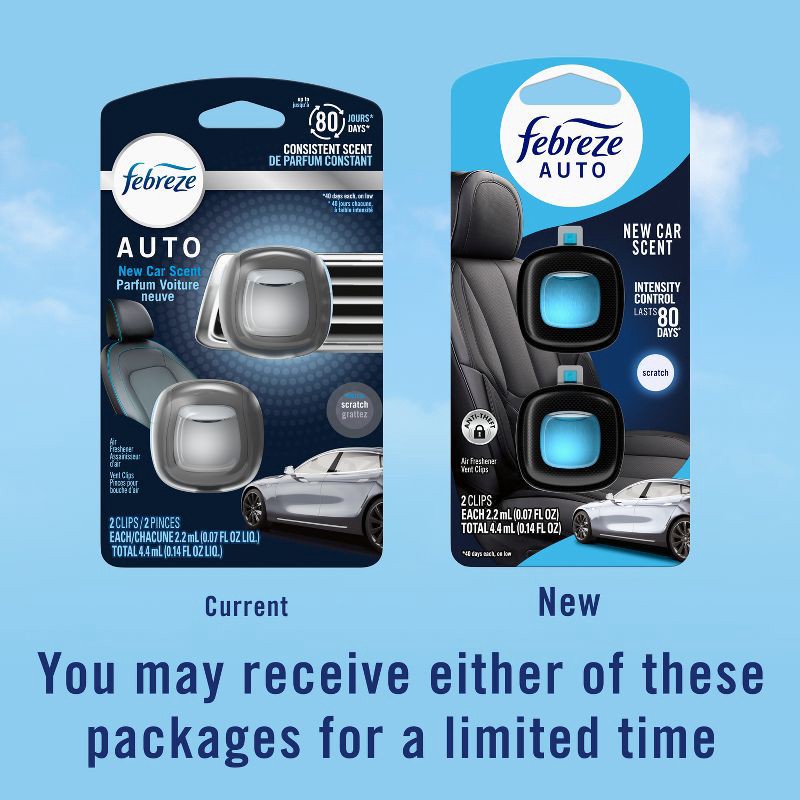 slide 9 of 14, 2ct Febreze Auto New Car, 2 ct