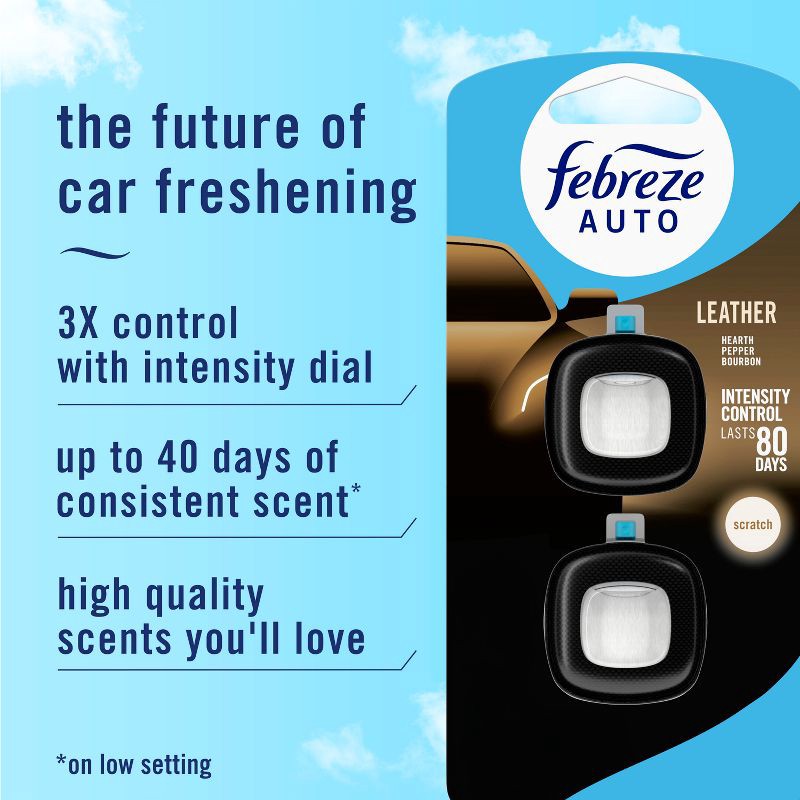 slide 3 of 14, 2ct Febreze Auto Leather, 2 ct