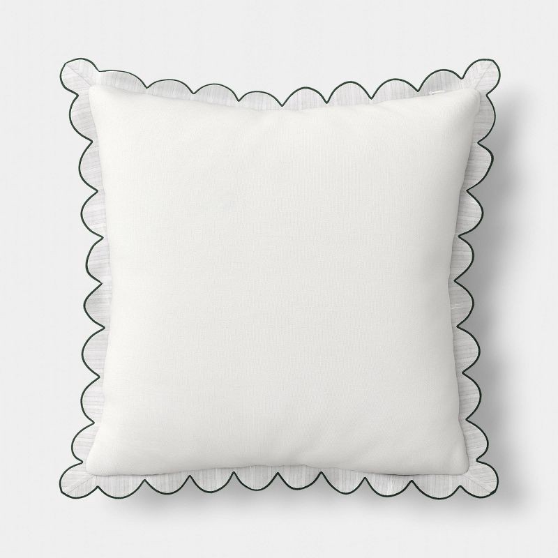 slide 3 of 5, Oversized Square Wreath Throw Pillow Ivory - Threshold™, 1 ct