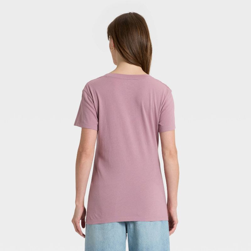 slide 2 of 3, Women's Short Sleeve V-Neck T-Shirt - Universal Thread™ Mauve M, 1 ct