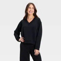 Women's Sandwash Sweatshirt - A New Day™ Black XL