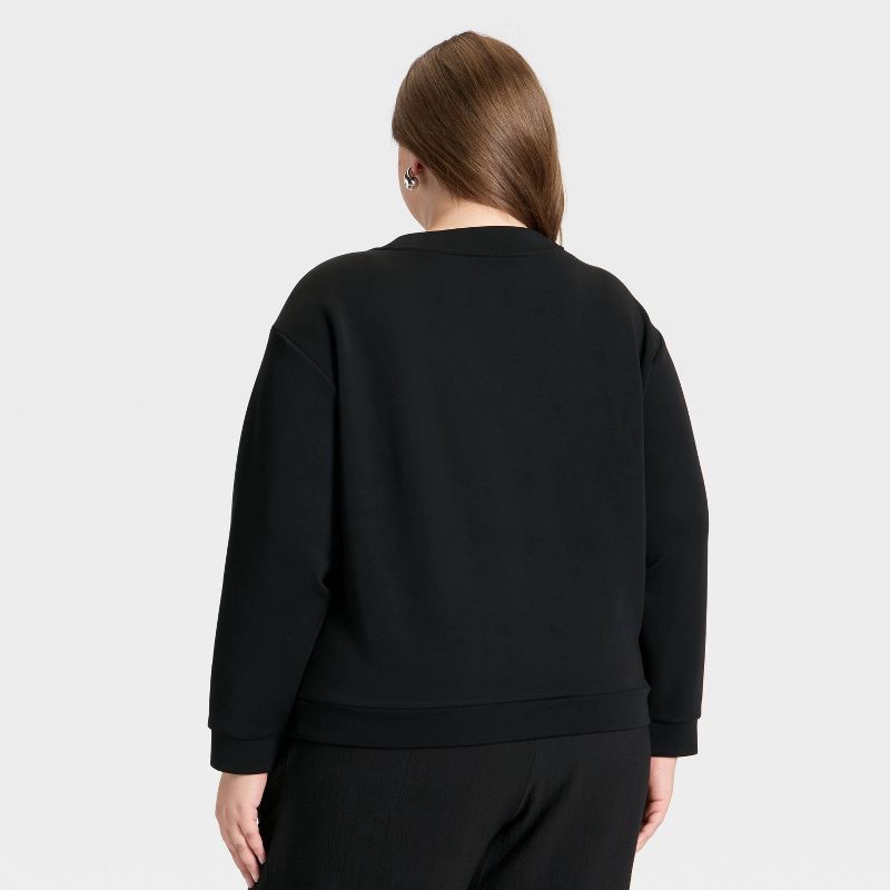 slide 2 of 3, Women's Sandwash Sweatshirt - A New Day™ Black XXL, 1 ct