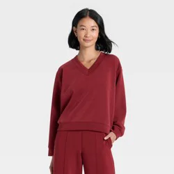 Women's Sandwash Sweatshirt - A New Day™ Maroon M