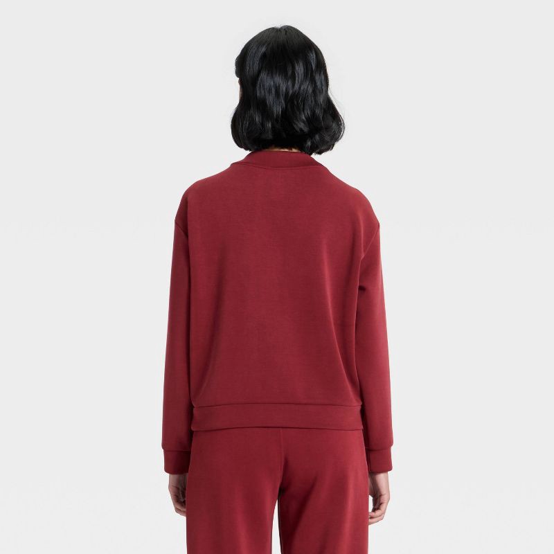 slide 2 of 4, Women's Sandwash Sweatshirt - A New Day™ Maroon L, 1 ct