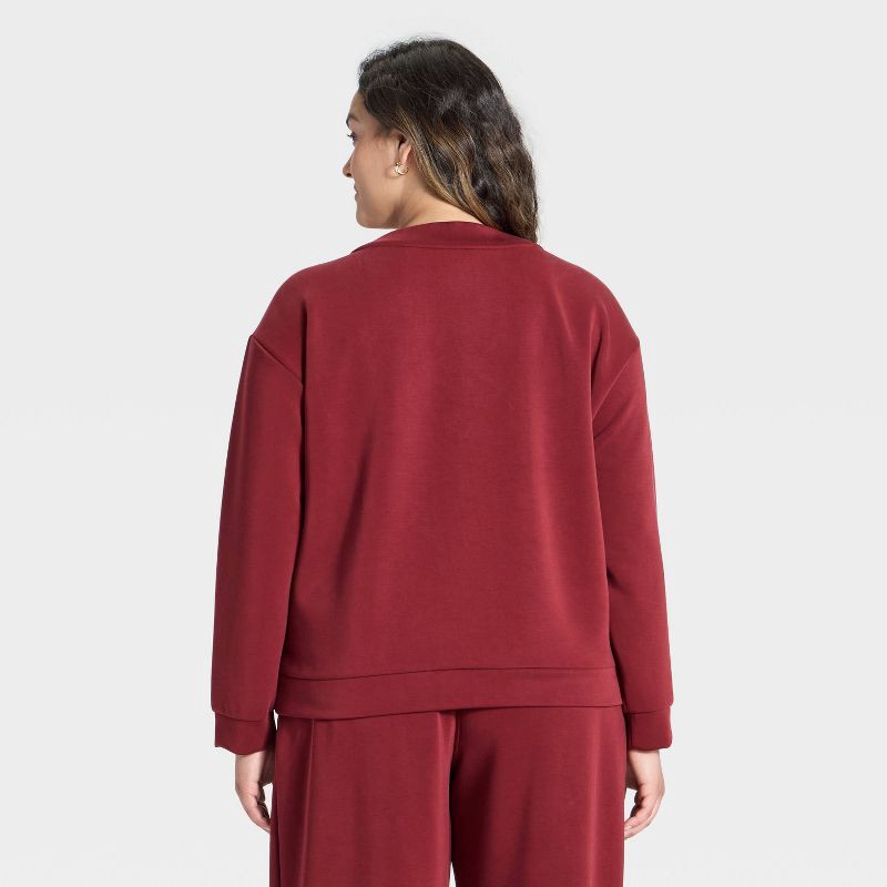slide 2 of 3, Women's Sandwash Sweatshirt - A New Day™ Maroon XXL, 1 ct
