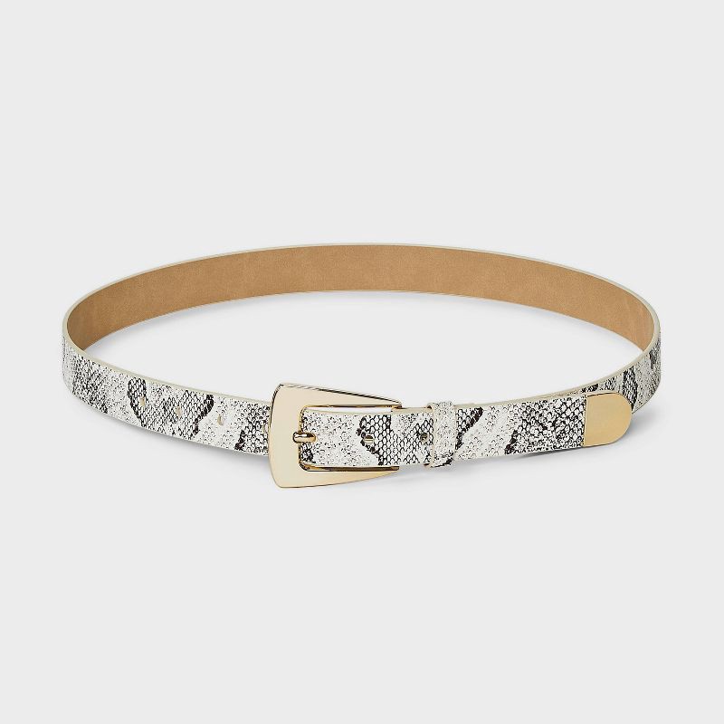 slide 2 of 3, Elongated Buckle with Harness Belt - A New Day™ Gold/Cream/Black XXL, 1 ct