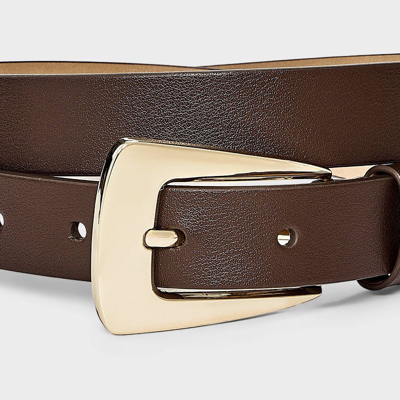 slide 3 of 3, Elongated Buckle with Harness Belt - A New Day™ Brown L, 1 ct