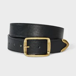 Beveled Buckle with Metal Tip Belt - Universal Thread™ Black S