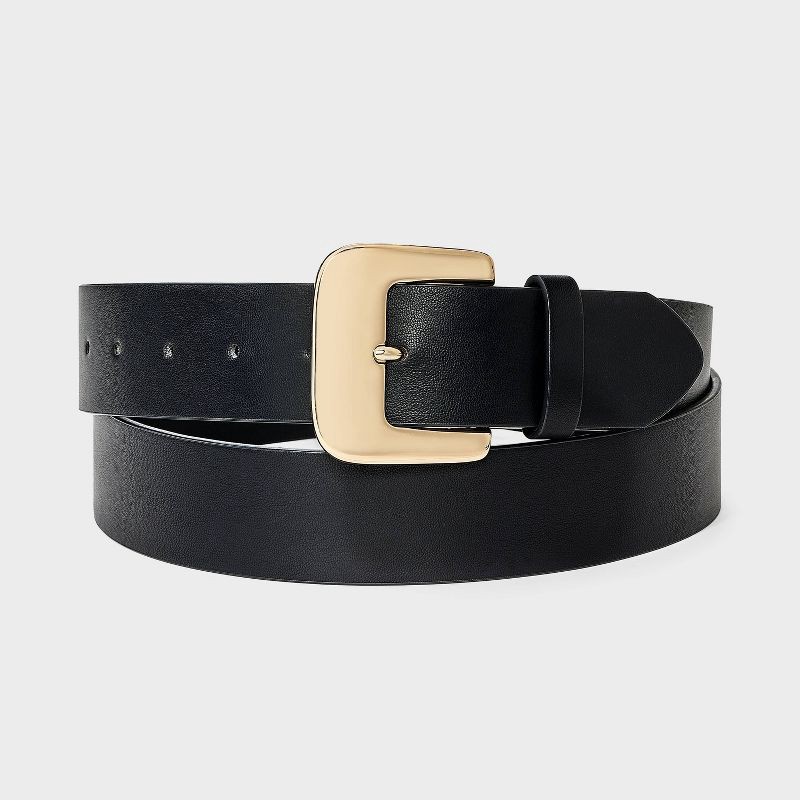 slide 1 of 3, Bold Harness Buckle Belt - Ava & Viv™ Black 1X, 1 ct