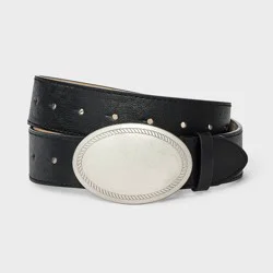 Oval Plate Buckle Belt - Wild Fable™ Black XL