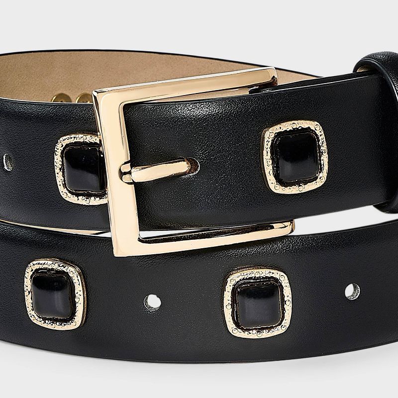 slide 3 of 3, Hammer Square Stud Belt - A New Day™ Black L, 1 ct