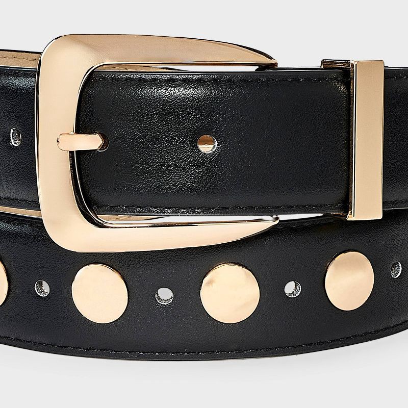 slide 3 of 3, Dome Stud Belt - A New Day™ Black XL, 1 ct