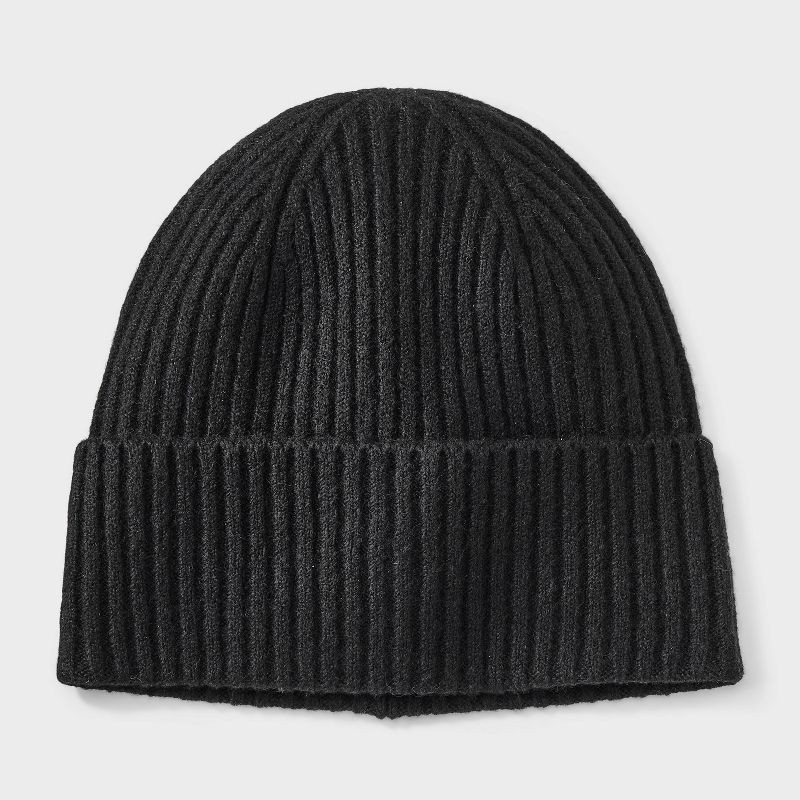 slide 1 of 4, Essential Cuffed Beanie - Universal Thread™ Black, 1 ct