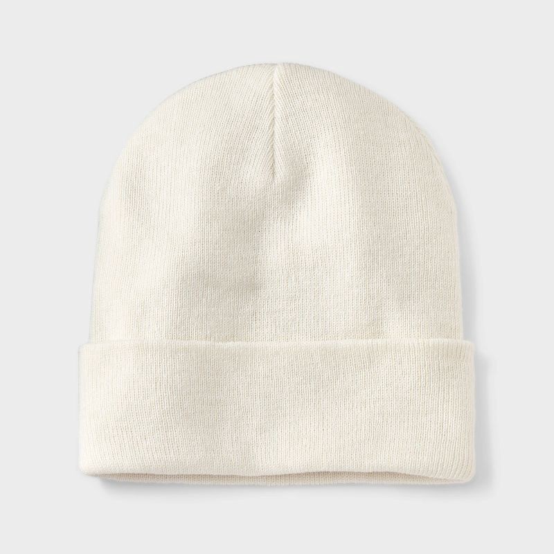 slide 1 of 4, Essential Beanie Hat - Wild Fable™ Cream, 1 ct