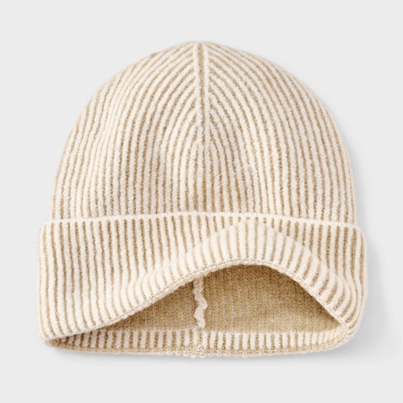 slide 3 of 4, Plaited Cuffed Beanie - Universal Thread™ Brown, 1 ct