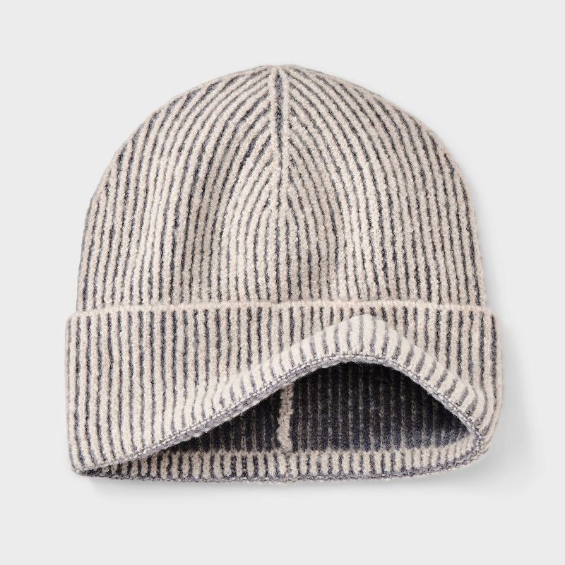 slide 3 of 4, Plaited Cuffed Beanie - Universal Thread™ Gray, 1 ct