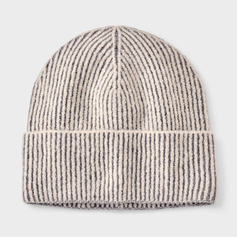 slide 1 of 4, Plaited Cuffed Beanie - Universal Thread™ Gray, 1 ct