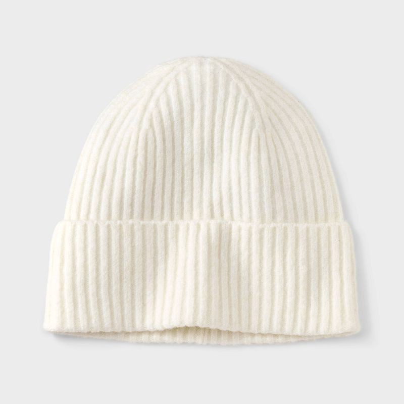 slide 1 of 4, Essential Cuffed Beanie - Universal Thread™ Cream, 1 ct