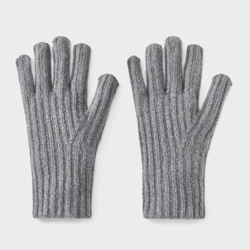 slide 1 of 3, Essential Ribbed Glove - Universal Thread™ Gray, 1 ct
