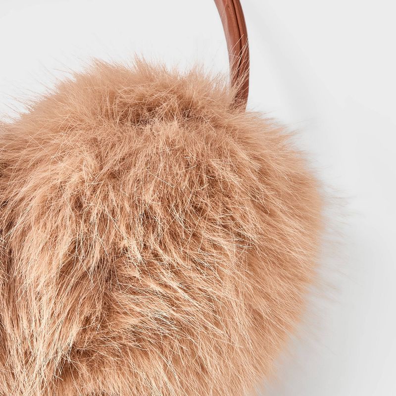 slide 3 of 3, Fuzzy Earmuff - Universal Thread™ Tan, 1 ct
