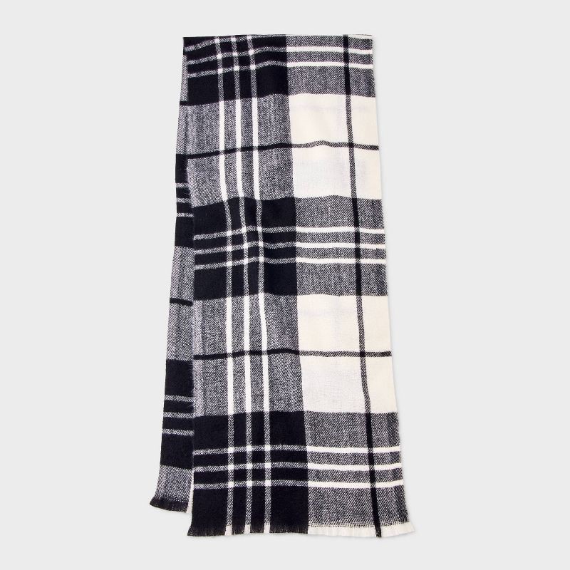 slide 2 of 3, Light Weight Woven Scarf - Universal Thread™ Black/White, 1 ct