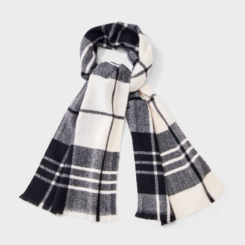 slide 1 of 3, Light Weight Woven Scarf - Universal Thread™ Black/White, 1 ct