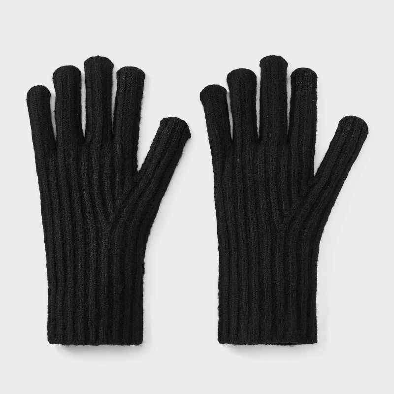slide 1 of 3, Essential Ribbed Glove - Universal Thread™ Black, 1 ct