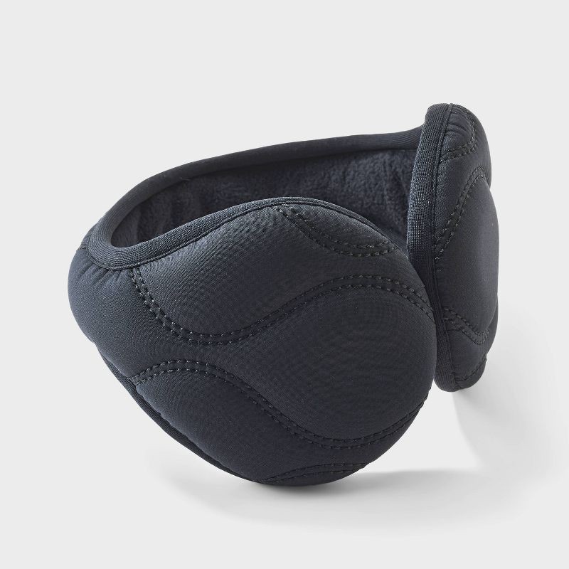 slide 1 of 5, Quilted Behind the Head Earmuff- All In Motion™ Black One Size Fits Most, 1 ct