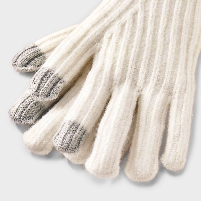 slide 2 of 3, Essential Ribbed Glove - Universal Thread™ Cream, 1 ct