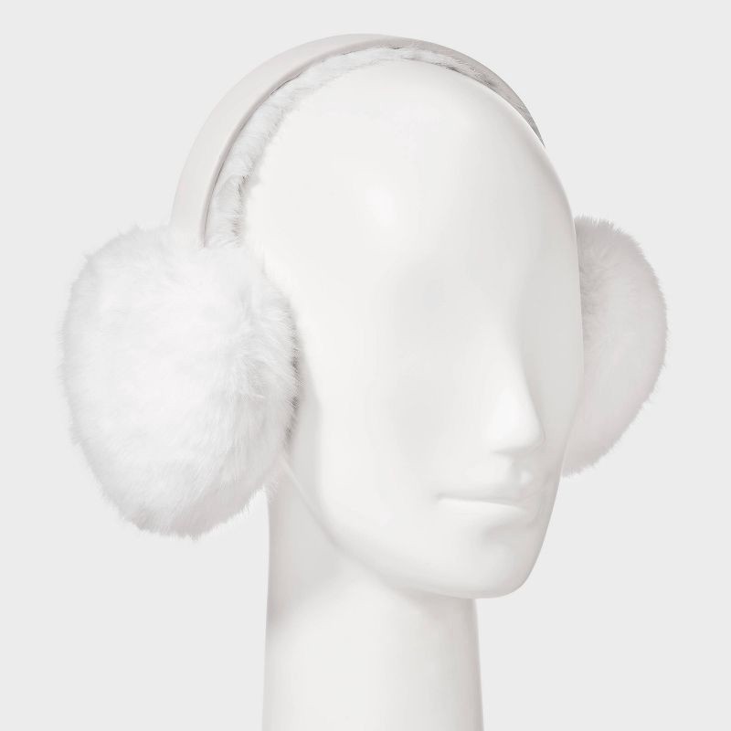 slide 2 of 3, Heart Shape Earmuff - Wild Fable™ White One Size Fits Most, 1 ct