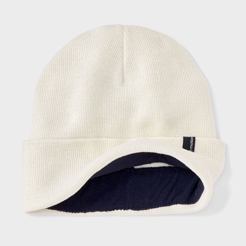 slide 3 of 4, Knit Beanie Hat - All In Motion™ Cream, 1 ct