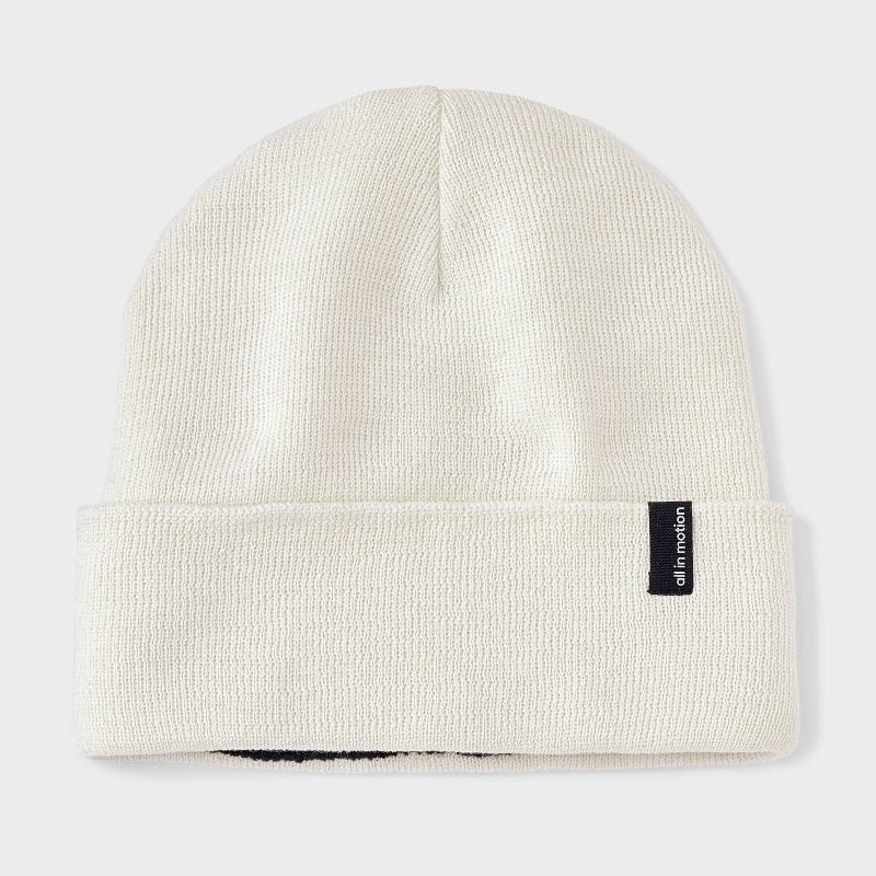 slide 1 of 4, Knit Beanie Hat - All In Motion™ Cream, 1 ct