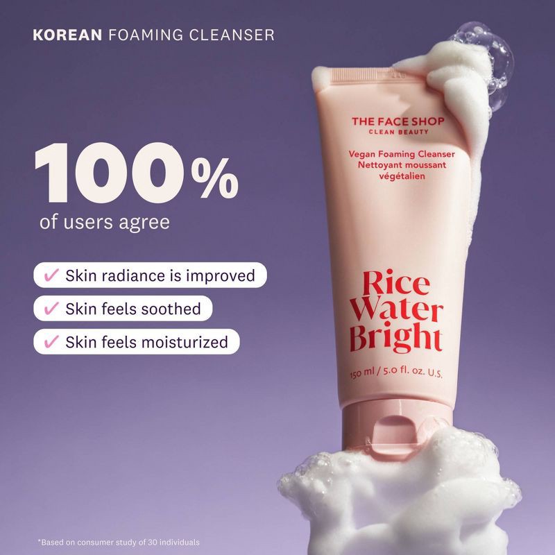 slide 5 of 11, The Face Shop Rice Water Bright Vegan Foaming Cleanser - 5 fl oz, 5 fl oz