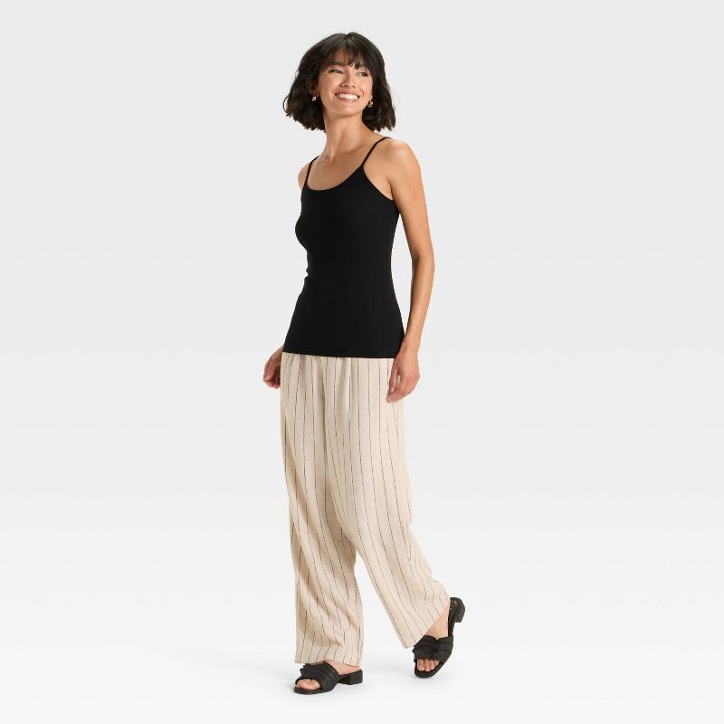 slide 3 of 3, Women's Slim Fit Ribbed Cami - A New Day™ Black XS, 1 ct