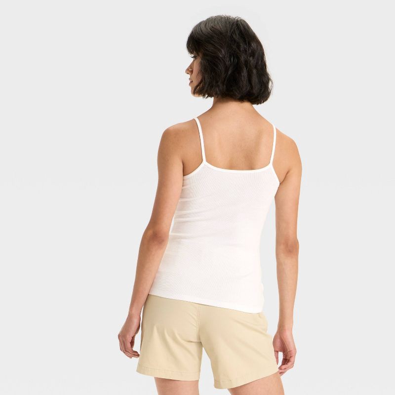 slide 2 of 4, Women's Slim Fit Ribbed Cami - A New Day™ White XL, 1 ct