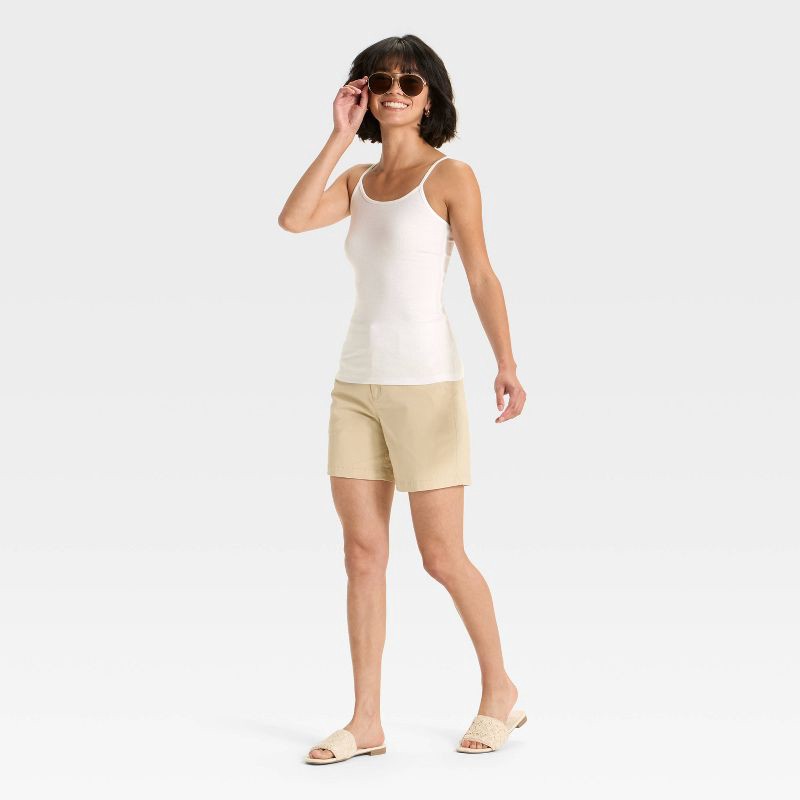 slide 3 of 4, Women's Slim Fit Ribbed Cami - A New Day™ White XL, 1 ct