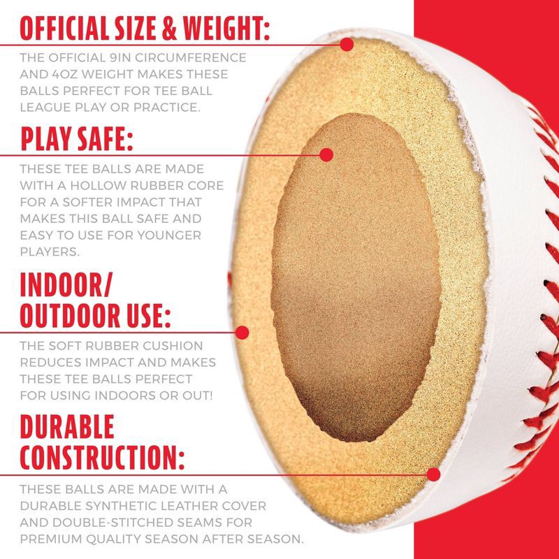 slide 3 of 8, MLB Soft Strike PDQ Tee -Balls - 6pk, 6 ct