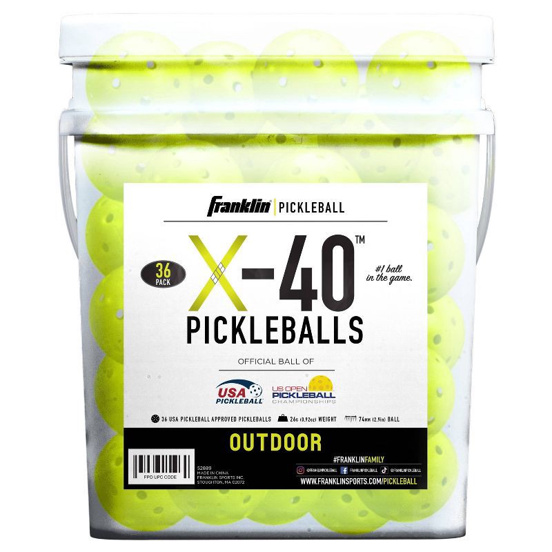 slide 4 of 14, Franklin Sports Bucket X40 Pickleballs - 36pk, 36 ct