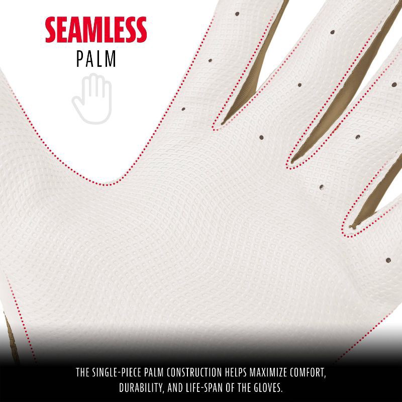 slide 3 of 7, Franklin Sports Classix X FP Batting Gloves Medium - White / Gold, 1 ct