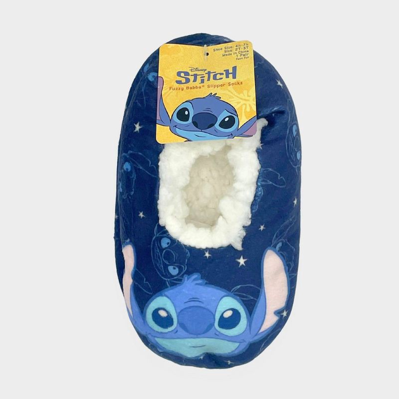 slide 3 of 6, Toddler Lilo & Stitch Character Sock Slippers - Blue 2T-3T, 1 ct