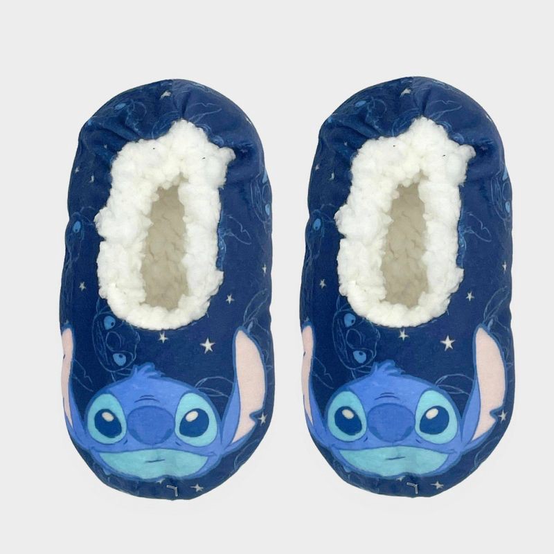 slide 5 of 6, Toddler Lilo & Stitch Character Sock Slippers - Blue 2T-3T, 1 ct