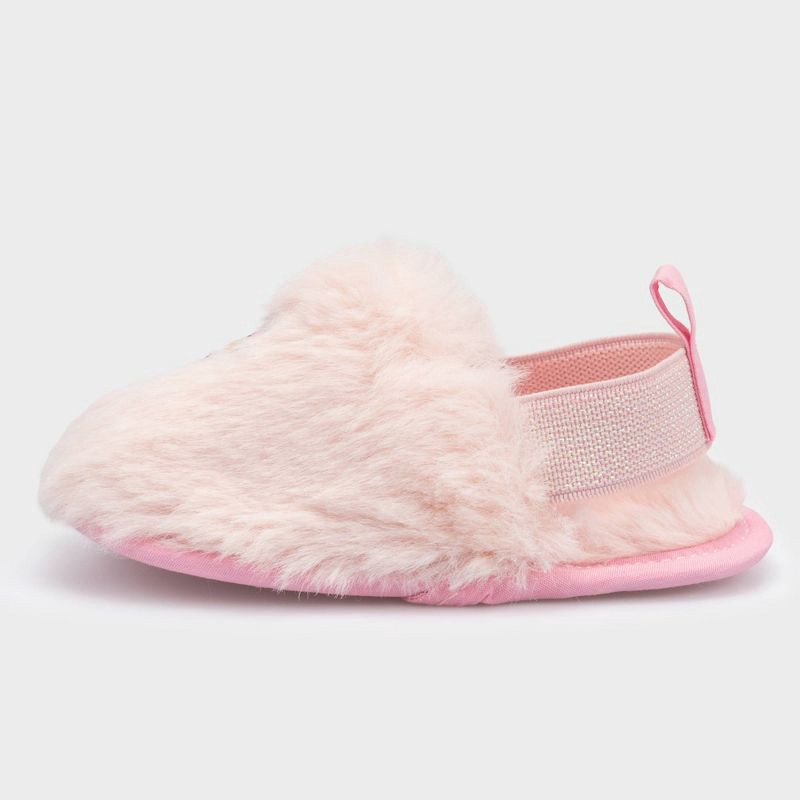 slide 2 of 4, Baby Girls' Minnie Mouse Plush Crib Solid Slide Slippers - Pink 3-6M, 1 ct