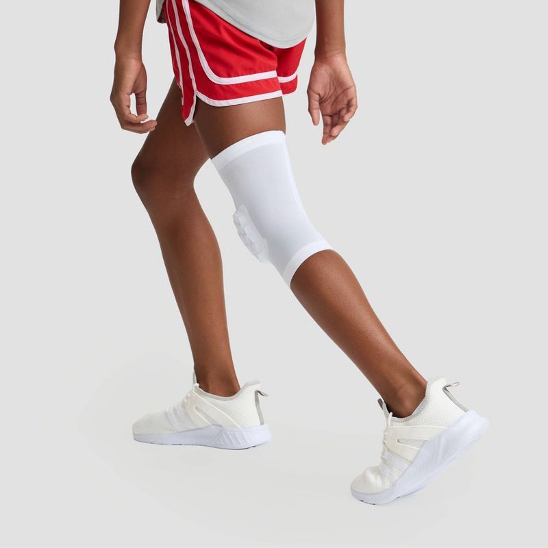 slide 2 of 9, Champion Momentum Padded Leg Sleeve - White S/M, 1 ct