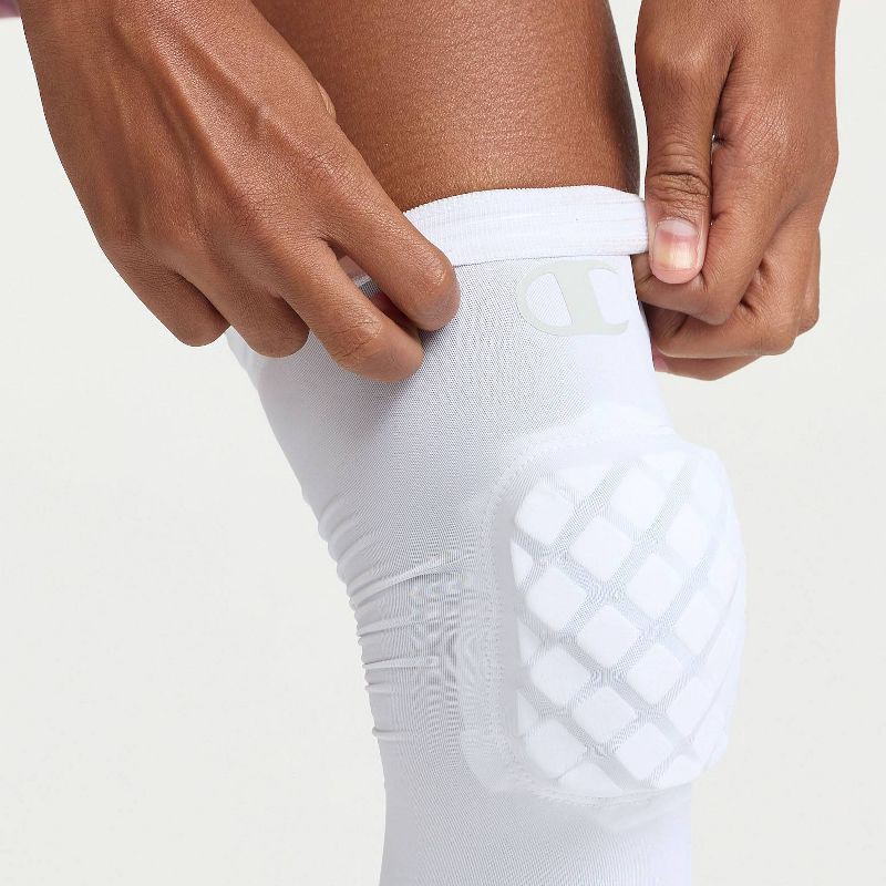 slide 3 of 9, Champion Momentum Padded Leg Sleeve - White S/M, 1 ct