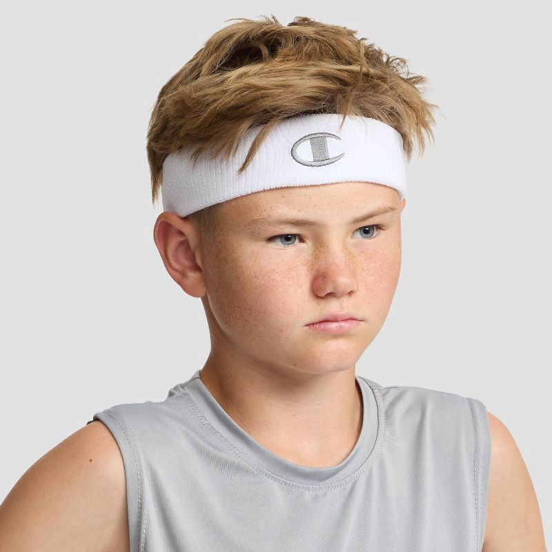 slide 5 of 12, Champion Varsity Headbands 3pk - Gray/ White/Black, 3 ct