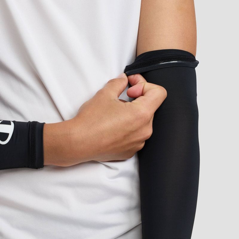 slide 3 of 7, Champion Momentum Arm Sleeve S/M Youth 2pk - Black, 2 ct