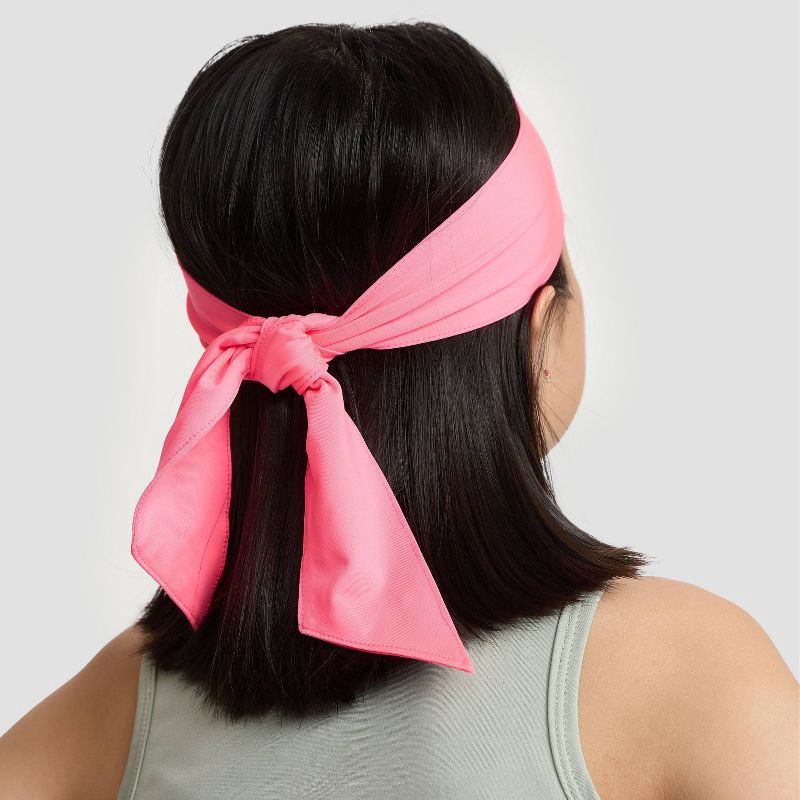 slide 3 of 9, Champion Legend Tie Headband - Pink, 1 ct