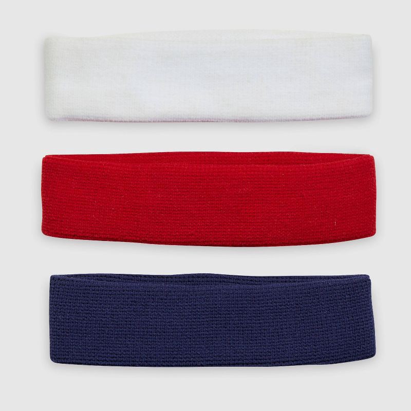 slide 9 of 12, Champion Varsity Headbands 3pk - White/Red/ Blue, 3 ct